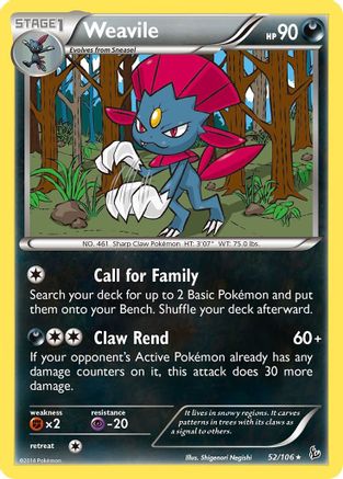 Weavile 052/106 - XY  Flashfire