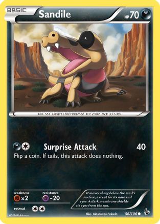Sandile 056/106 - XY  Flashfire Reverse Holofoil