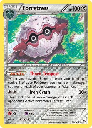 Forretress 060/106 - XY  Flashfire Reverse Holofoil