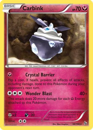 Carbink 068/106 - XY  Flashfire Reverse Holofoil