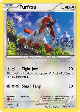 Furfrou 087/106 - XY  Flashfire Reverse Holofoil