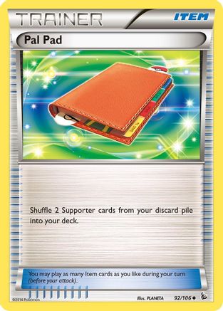 Pal Pad 092/106 - XY  Flashfire Reverse Holofoil