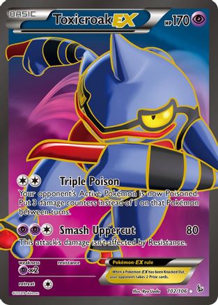 Toxicroak EX (Full Art) 102/106 - XY  Flashfire Holofoil