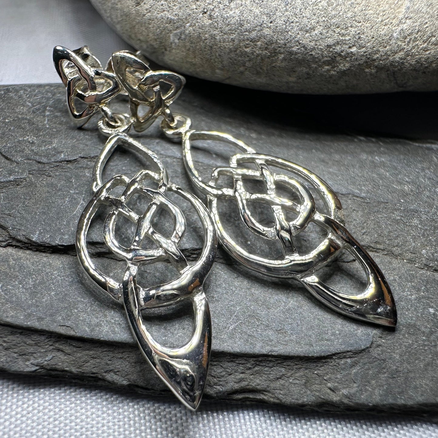 Celtic Knot Moon Earrings