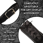 Celtic Sword Back Sling Faux Leather Holster Viking Knight Medieval Costume Accessory