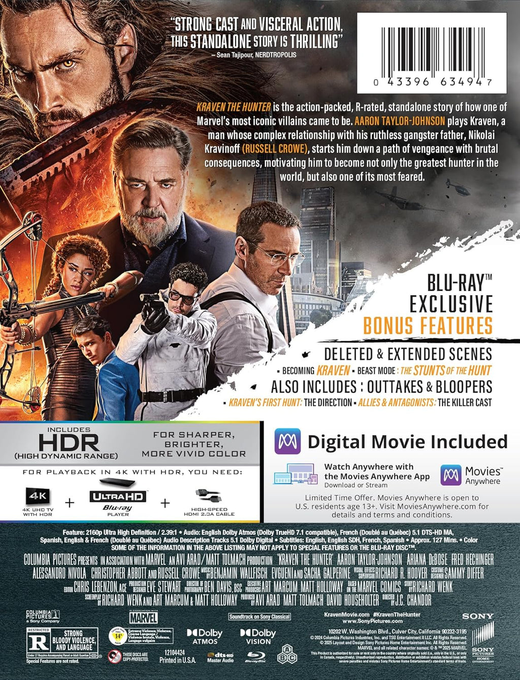 Kraven The Hunter - 4K UHD/BD Combo + Digital + Steelbook