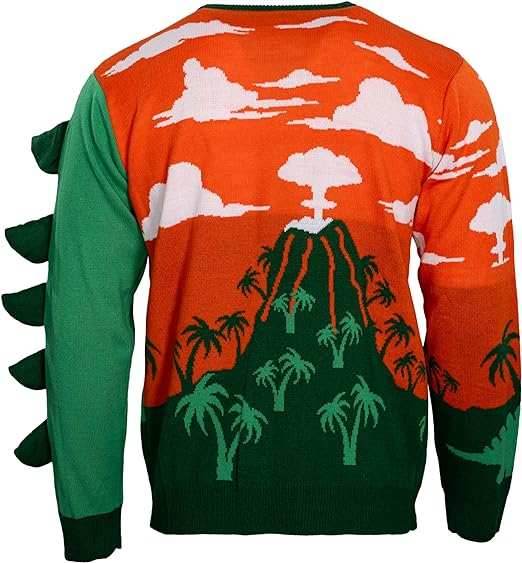 3D T-Rex Santa Hat Light UP Sweater - S
