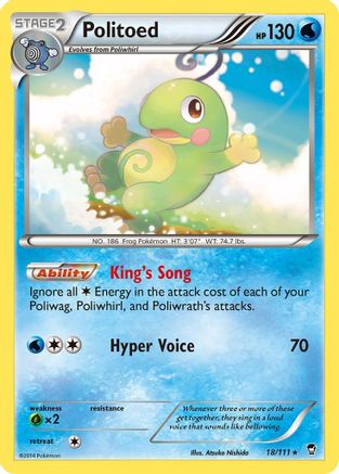 Politoed 018/111 - XY  Furious Fists Reverse Holofoil