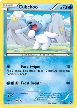 Cubchoo 021/111 - XY  Furious Fists Reverse Holofoil