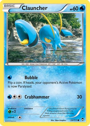 Clauncher 023/111 - XY  Furious Fists Reverse Holofoil