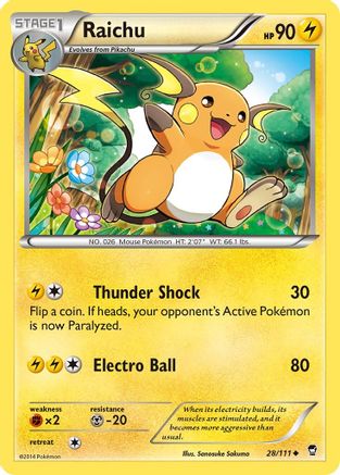 Raichu 028/111 - XY  Furious Fists Reverse Holofoil