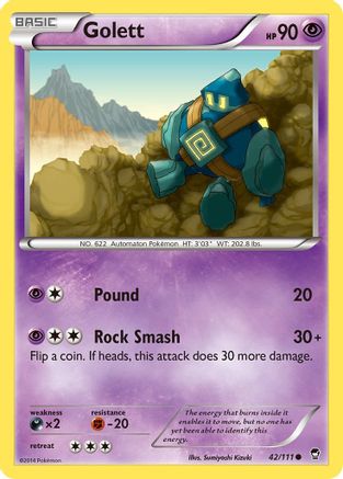 Golett 042/111 - XY  Furious Fists Reverse Holofoil