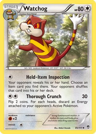 Watchog 085/111 - XY  Furious Fists Reverse Holofoil