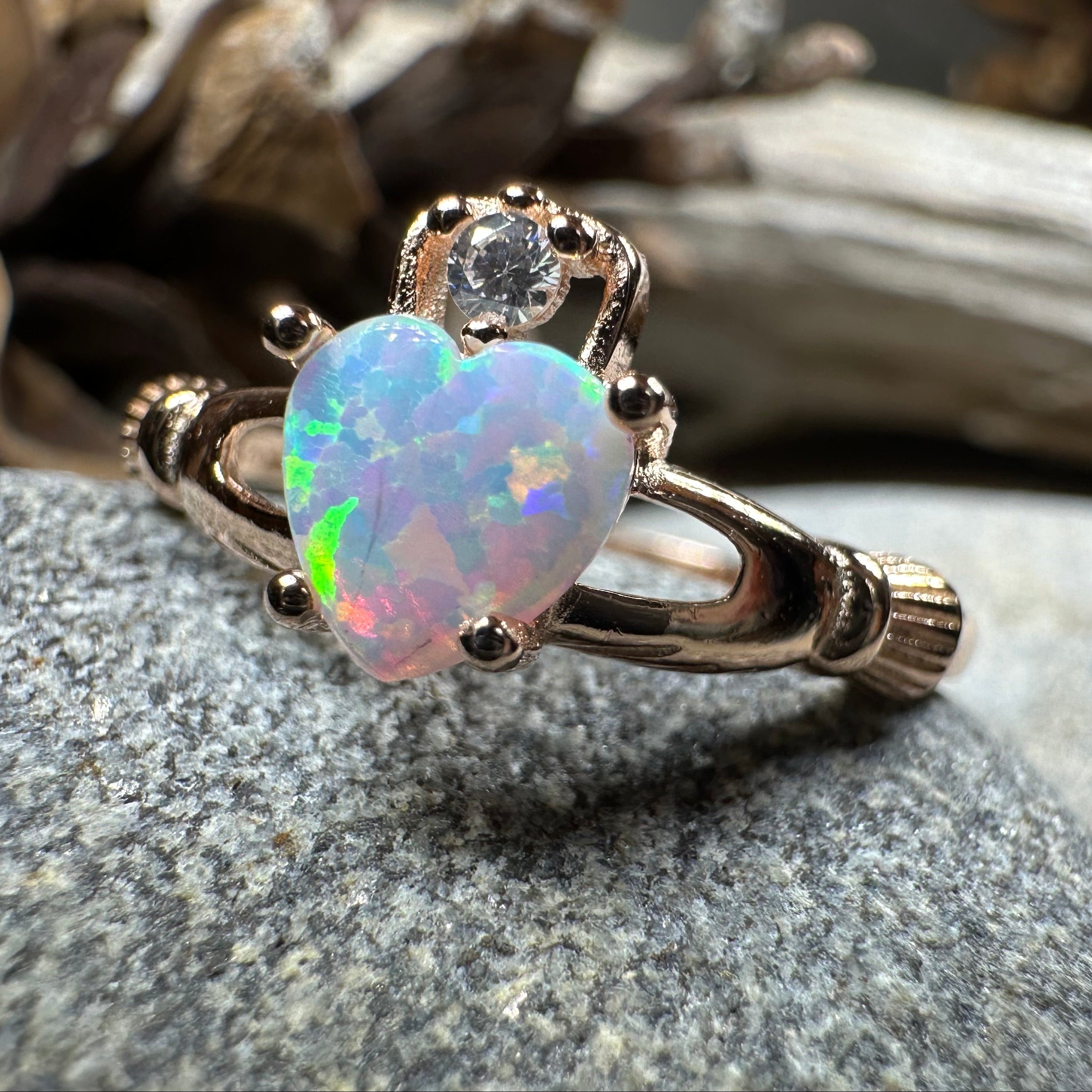 Raynette Claddagh Opal Ring