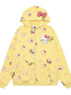 'Kittyy Gurl' Kawaii Zipped Oversized  Hoodie