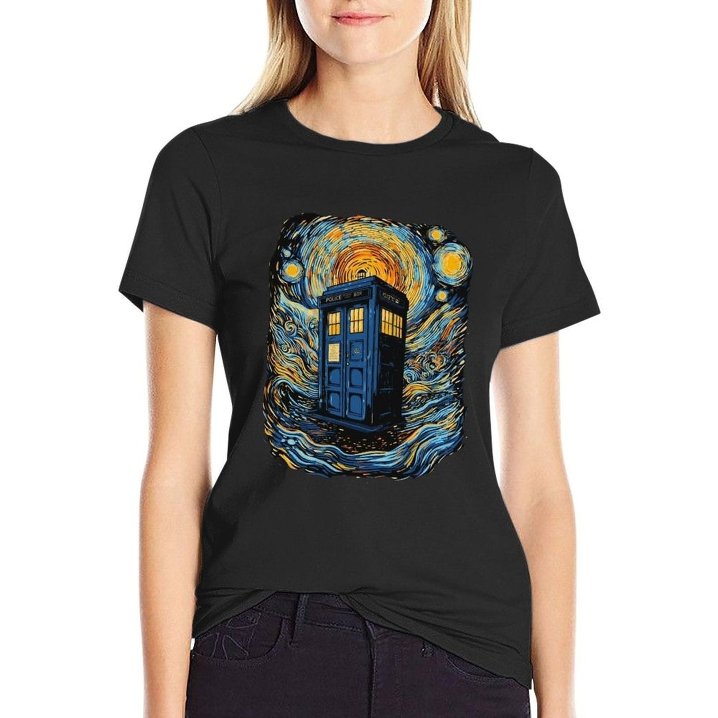 Starry Blue Box  Heathered Texture T-Shirt