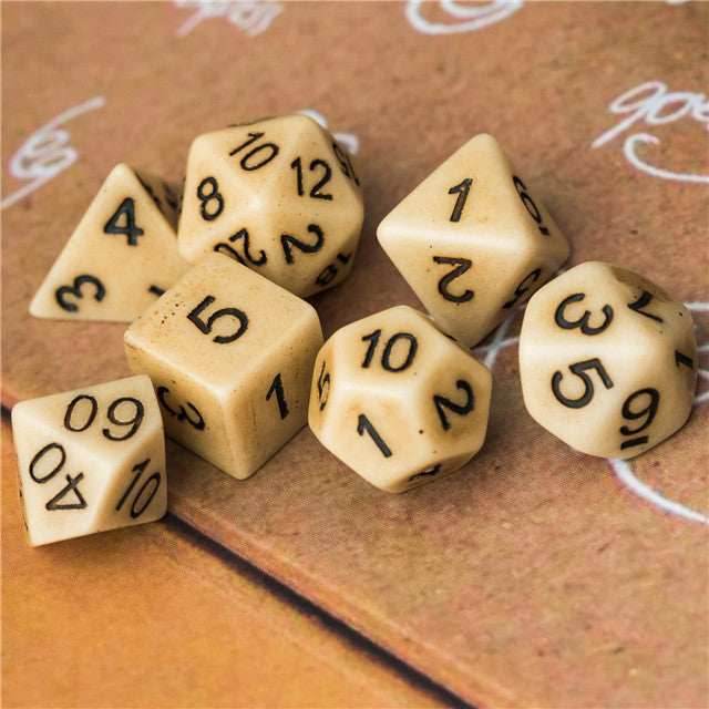 Brown Imitation Stone DND Dice RPG Resin Dice (46g) - 