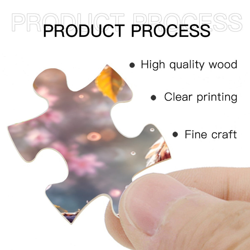 Personalized Owl Cherry Blossom Wooden Puzzle | 60 Pieces | 15x20cm