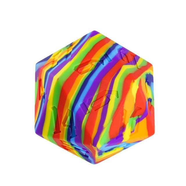 Large Rainbow Silicone d20 Dice 55mm | RPG Dice Novelty Piece - 