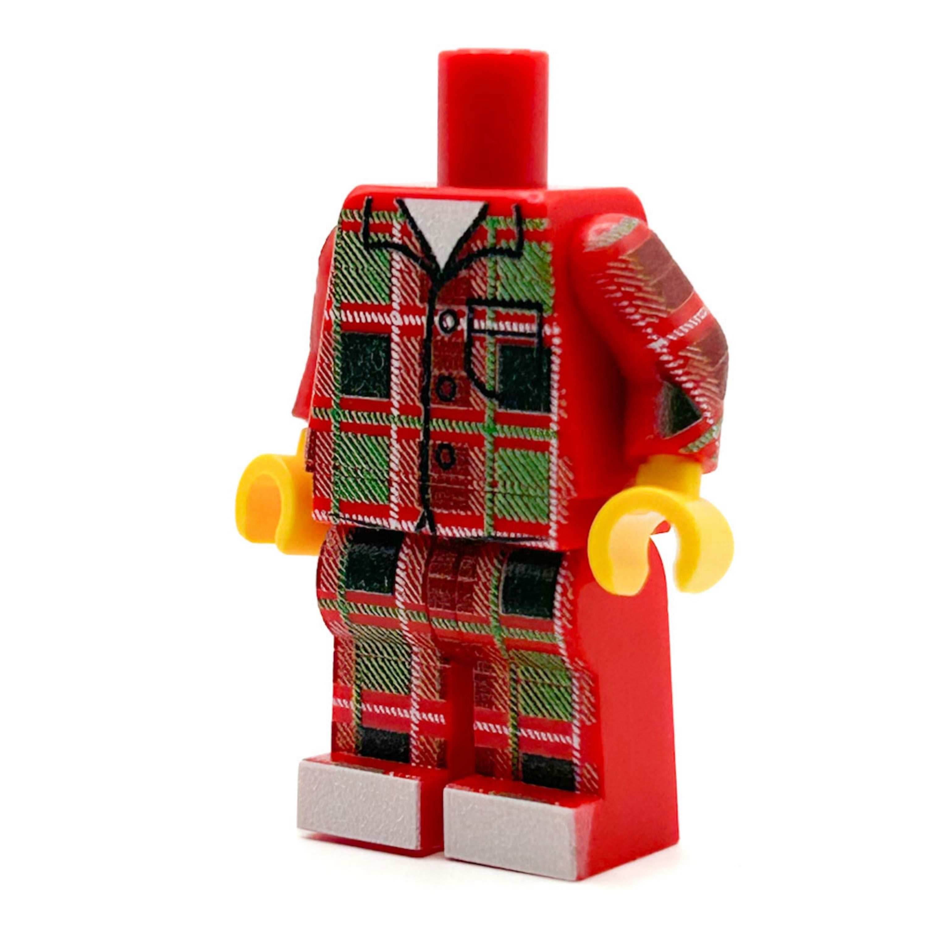 Christmas Flannel PJs Minifig Body made using LEGO parts - B3 Customs - 