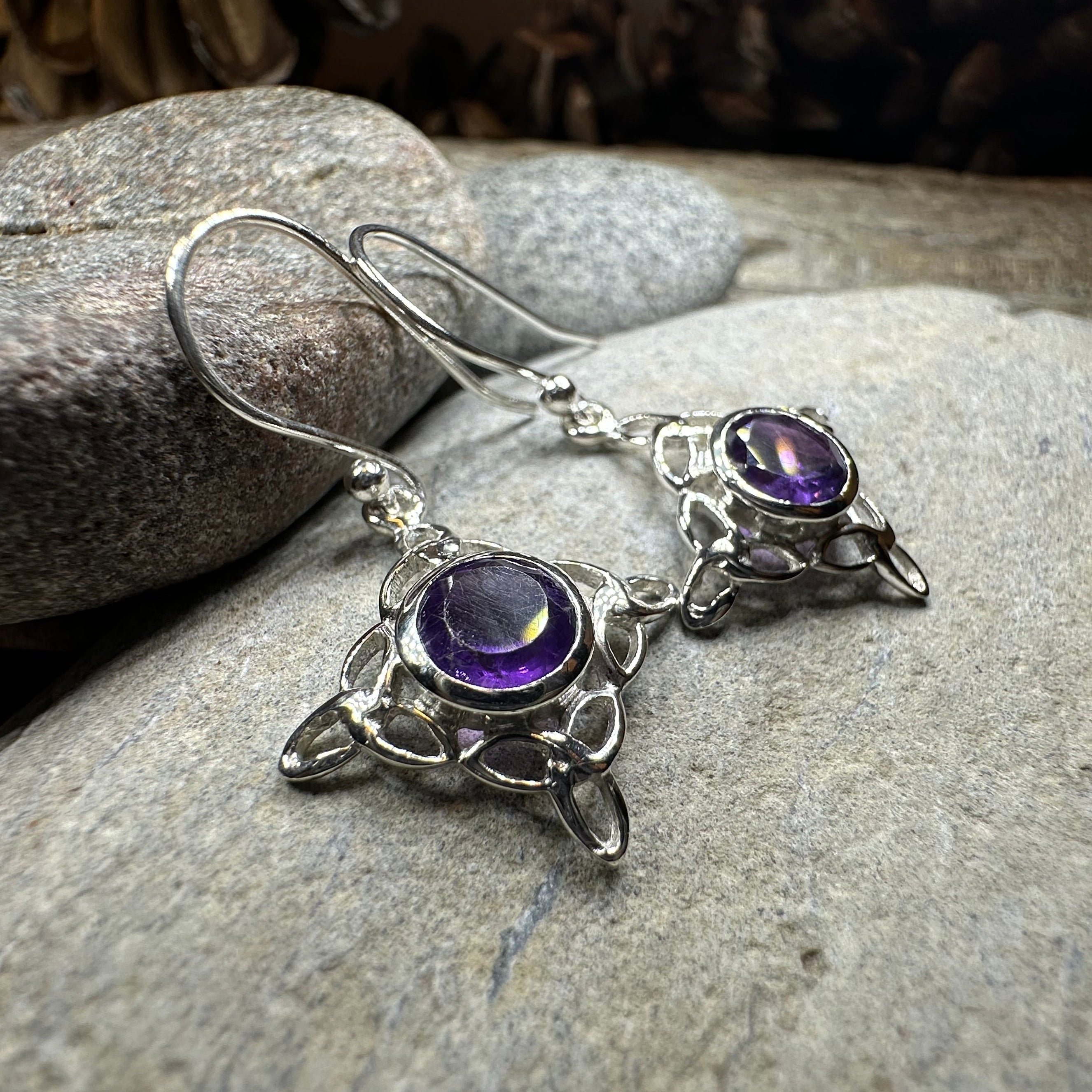 Annalise Gemstone Trinity Knot Earrings