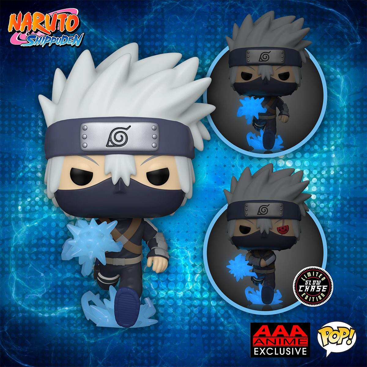 Funko Pop! Naruto Shippuden - Young Kakashi Hatake Chidori GITD AAA Anime Exclusive - 