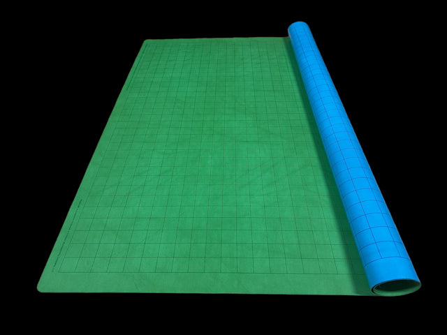 [Preorder] Megamat® 1" Reversible Blue-Green/Black-Grey Squares/Hexes (34½" x 48" Playing Surface) [Multiple Options]