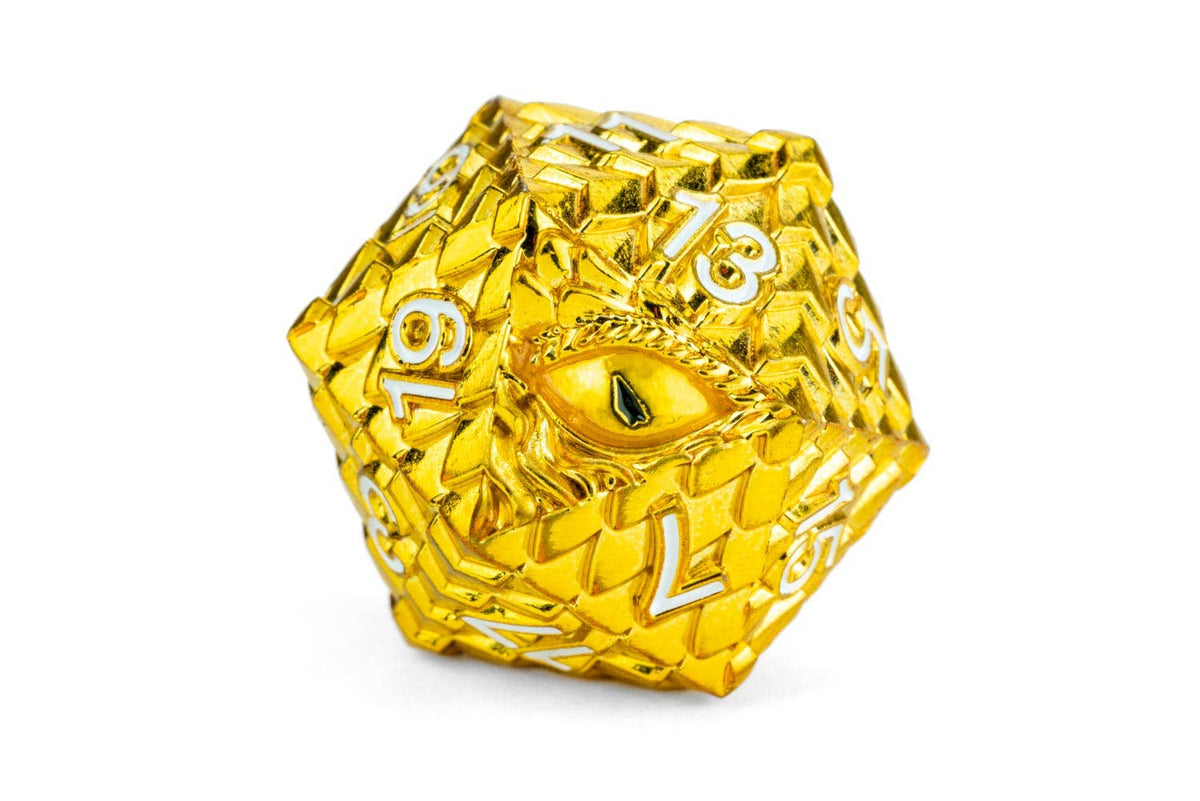 D&D Dragon Scale Metal Dice Set — Gold