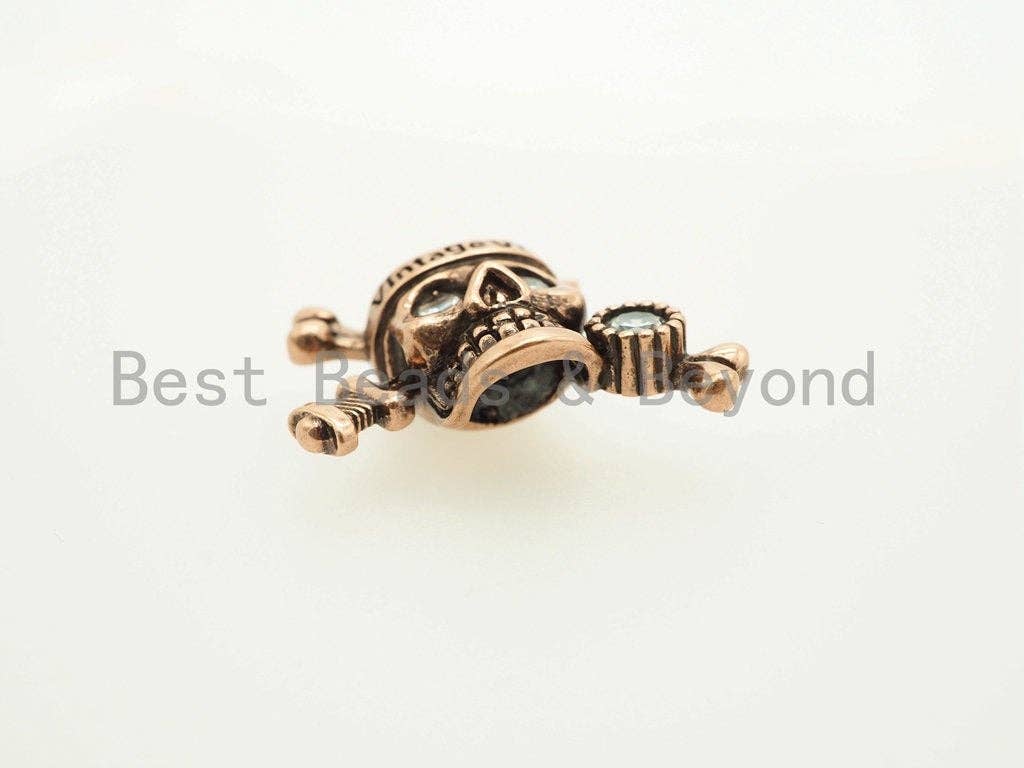 Antique Pirate Skull Paracord Beads, For Paracord Bracelet Survival Bracelet EDC Bracelet Lanyard Making, DIY Jewelry 20x26mm, 1pc, sku#Y91
