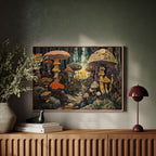 Enchanted Mushroom Forest: Mystical Fantasy Canvas Wall Art