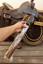 Damascus Steel Bearded Bushcraft Axe for Camping and Woodcraft