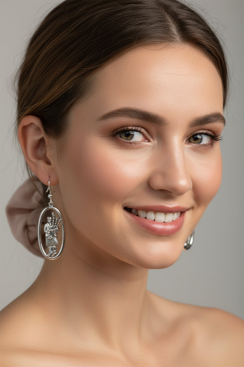 Tartan Bagpiper Earrings
