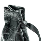 Leather Dice Bag with Skull sporting d20 Tattoo - 