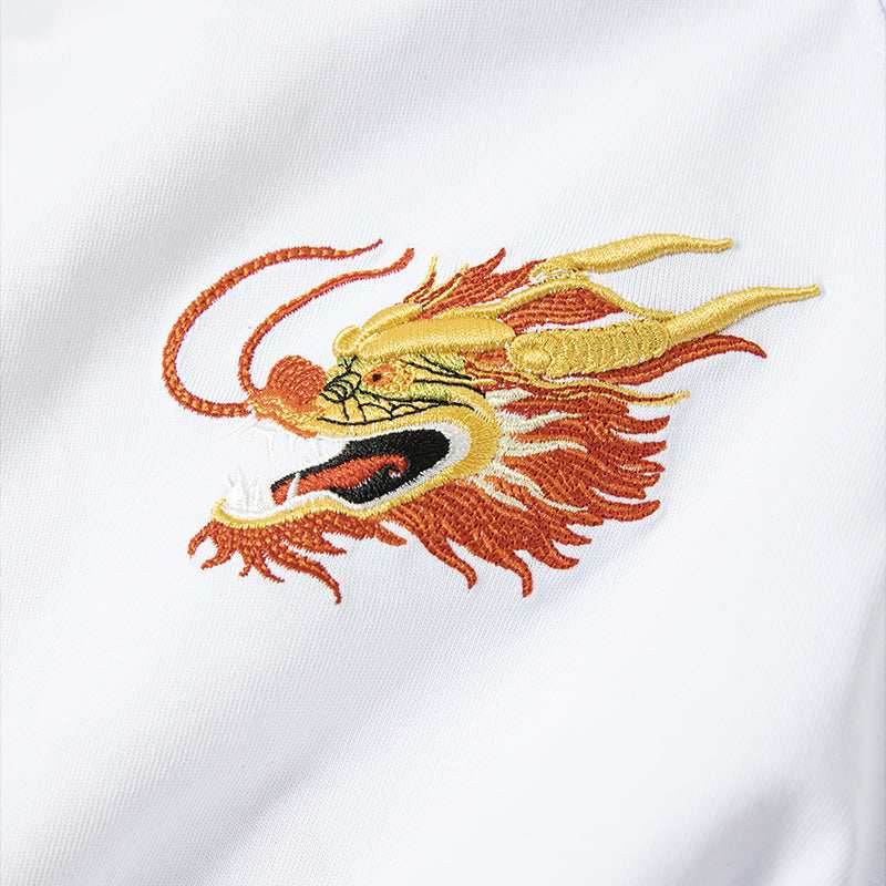 KH866 Golden Dragon Embroidery Tee - White / S