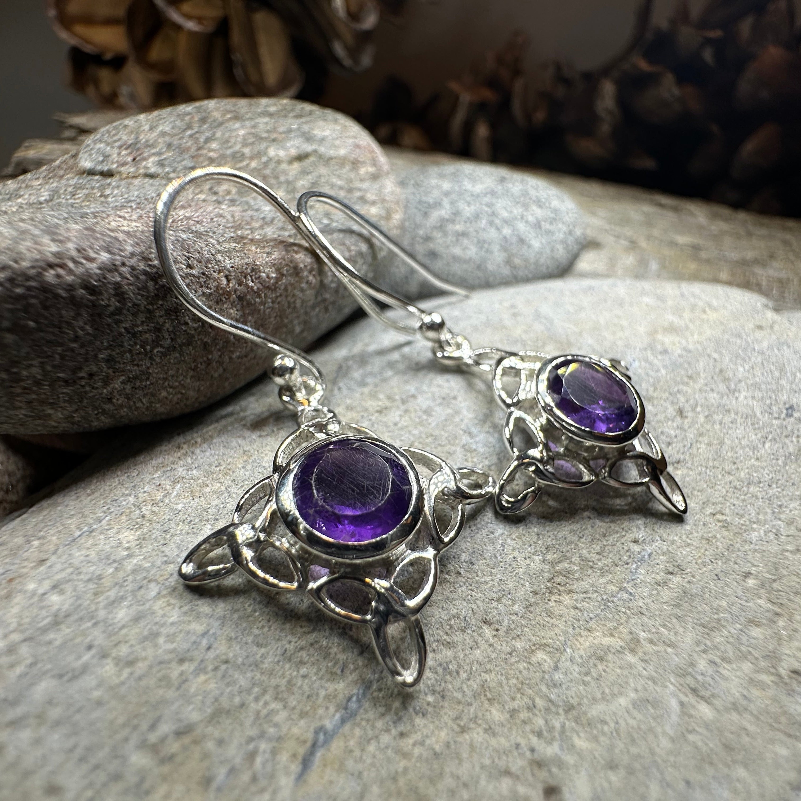 Annalise Gemstone Trinity Knot Earrings