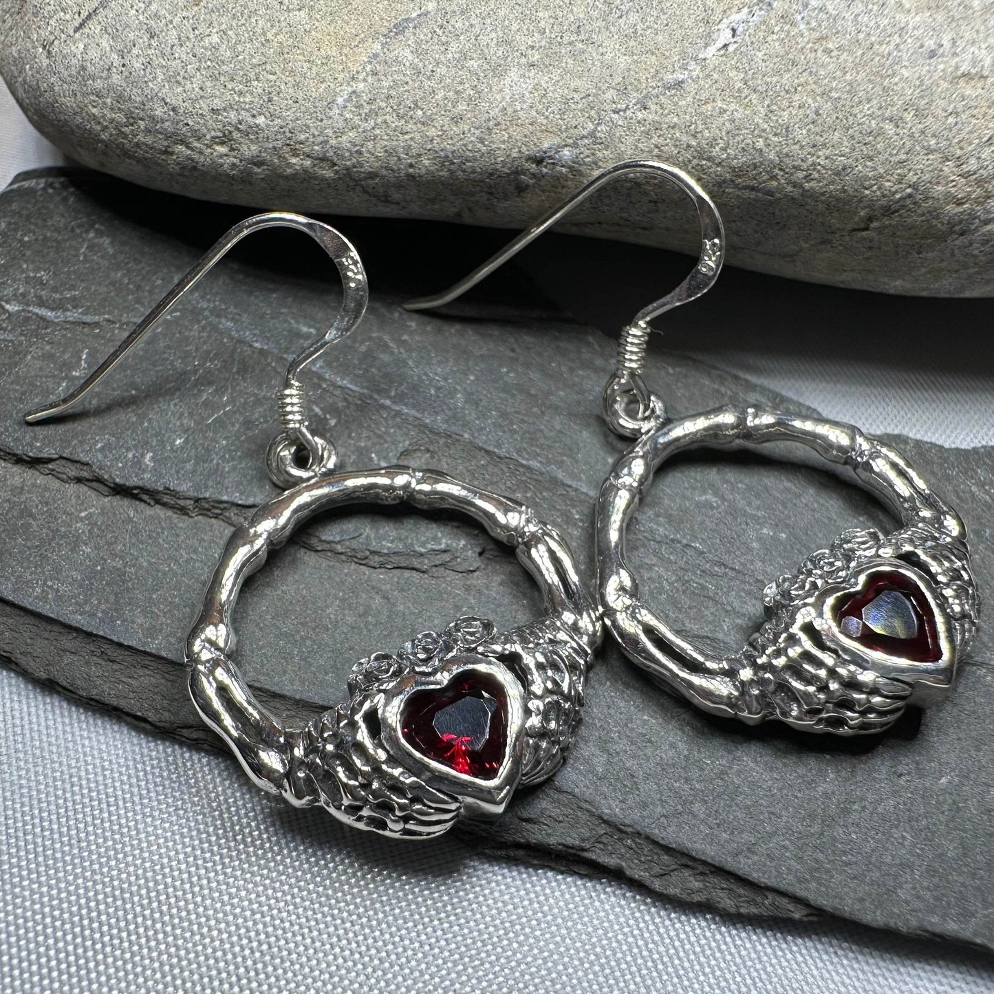 Claddagh Stud Earrings - Diamond Zirconia