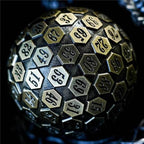 Metal Single 100 Sided Polyhedral Dice (D100) | Brass Color Solid (45mm) - 