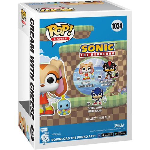 Sonic The Hedgehog Cream Funko Pop Vinyl Figure With Cheese Buddy 1034