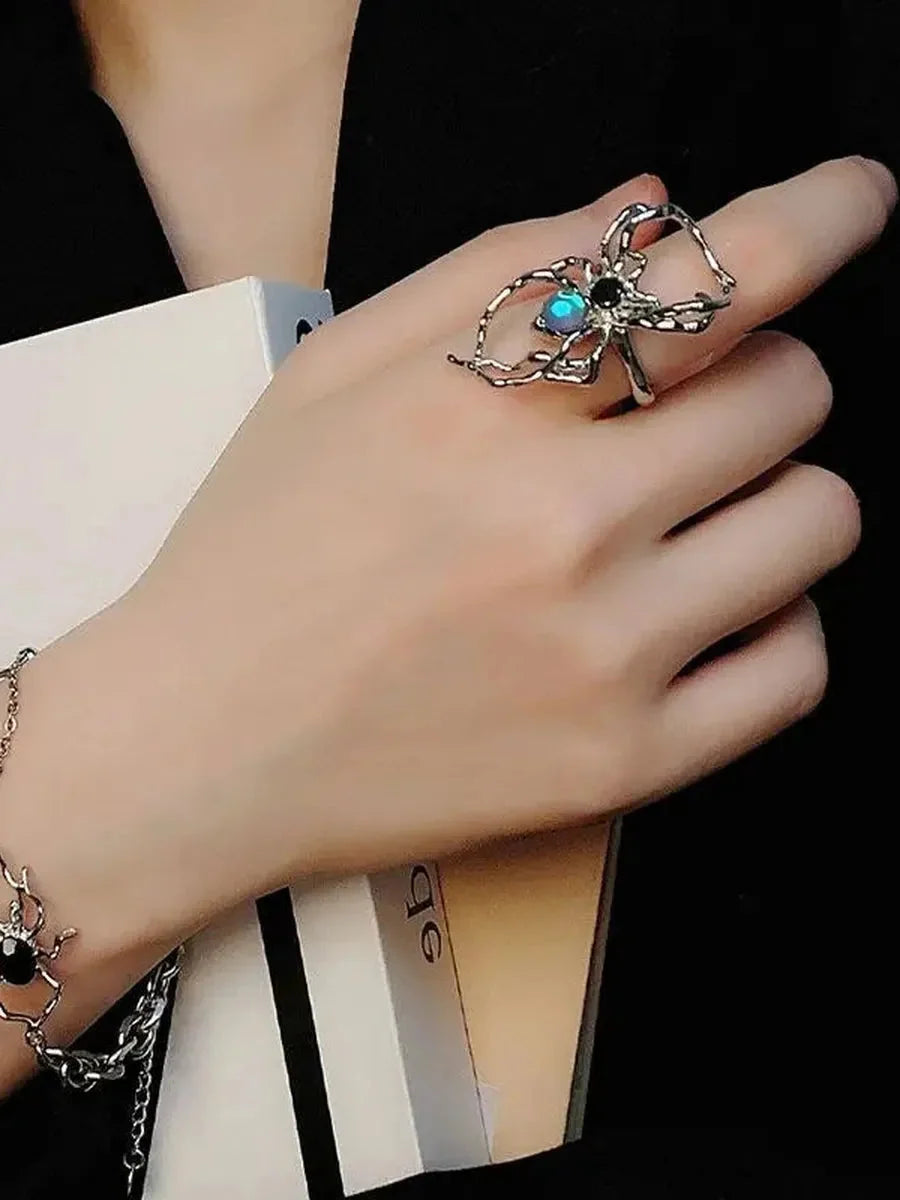 'Lunar eclipse' Alt Spider Moonstone Rings