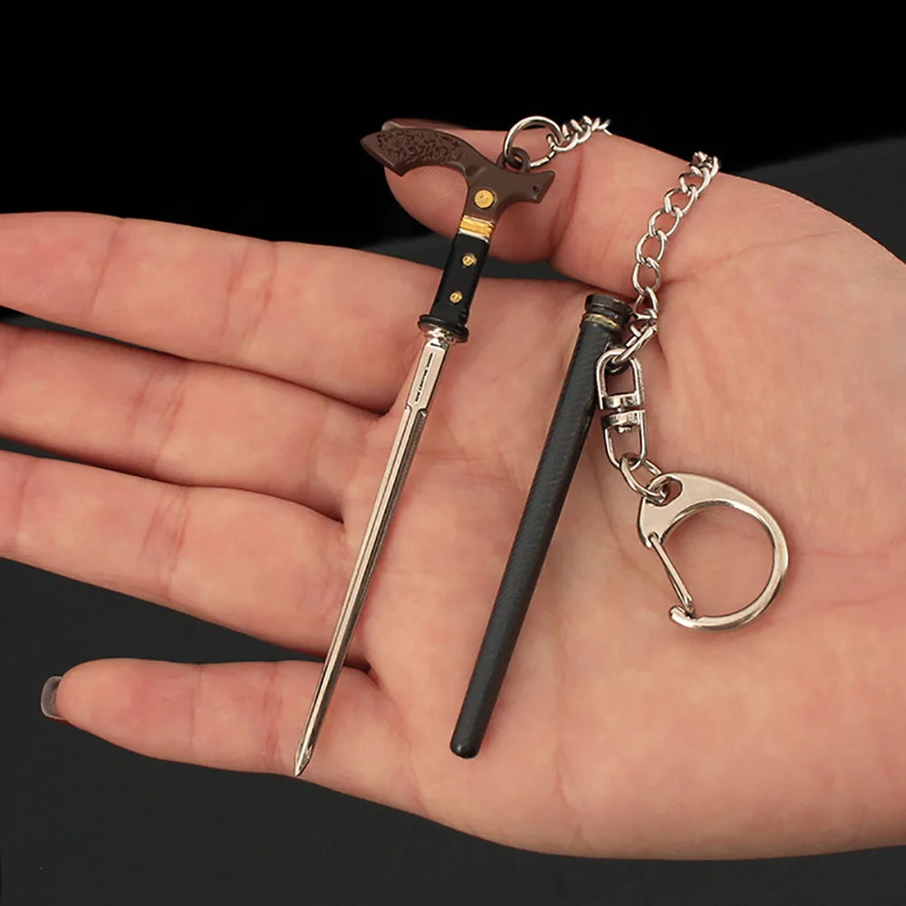 9cm Arena Breakout Ruling Hand Sword Model Pendant Keychain for Men Boy Dos Mini Model Metal Key Ring Fans Collectible Jewelry