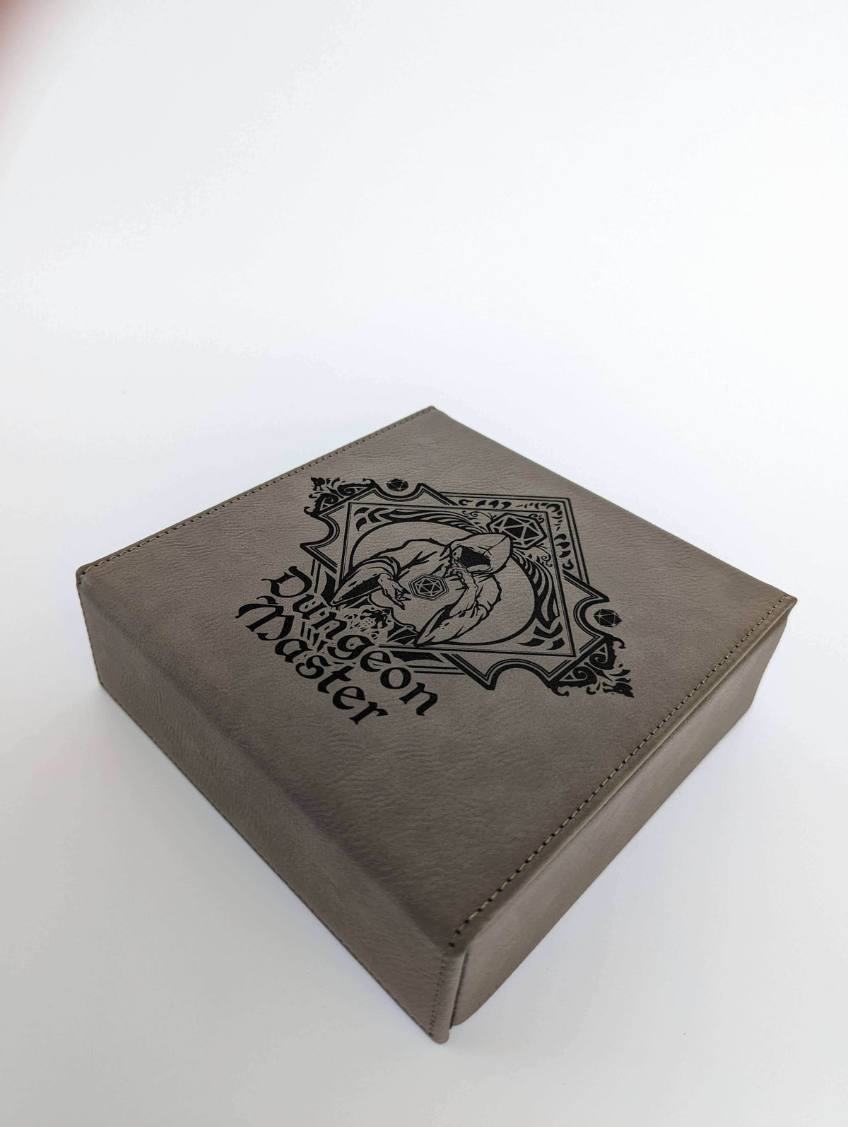 The Fate Twister - D&D - Vegan Leather Dice Box - Grey