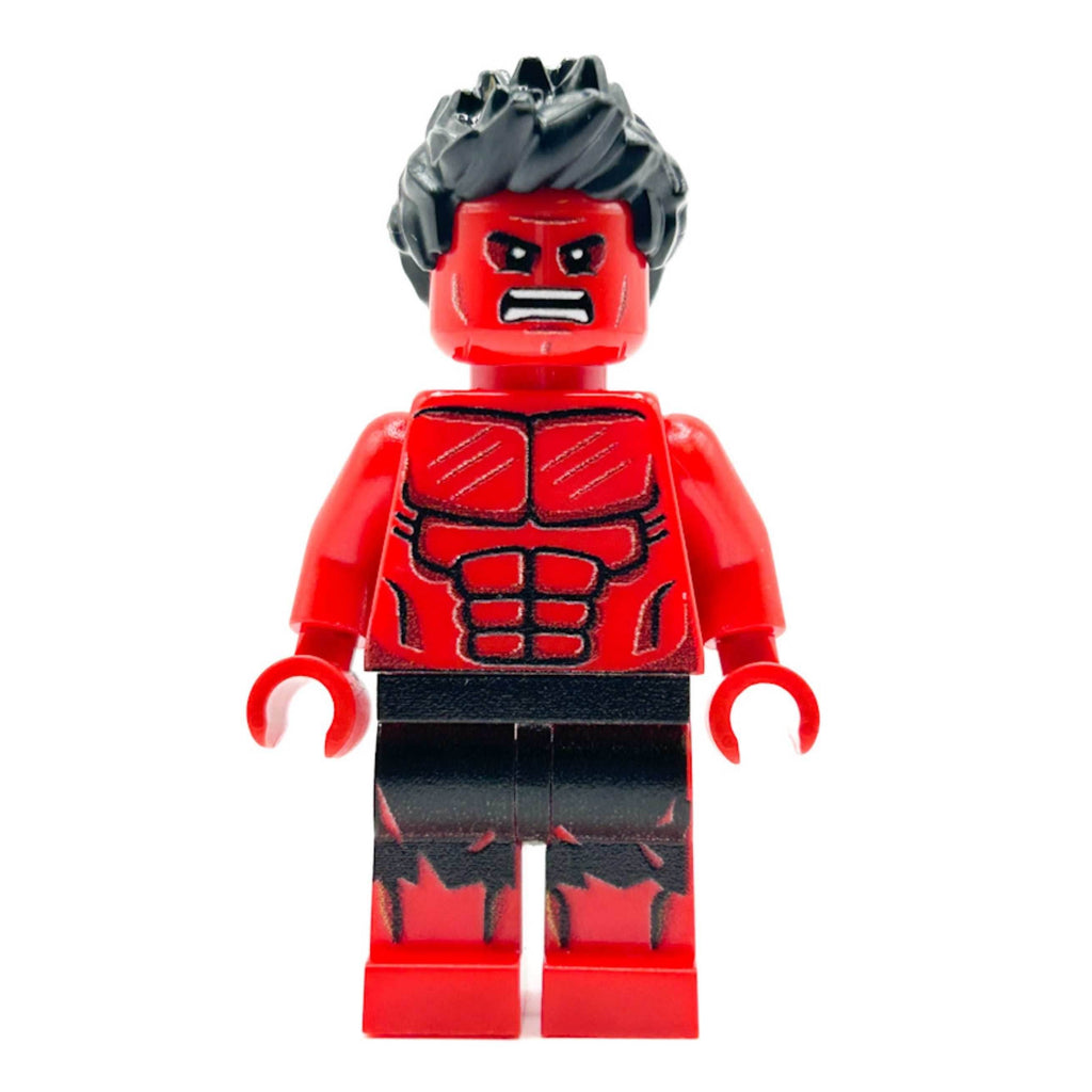 Custom Red Hulk Marvel Minifigure made using LEGO parts - B3 Customs - 