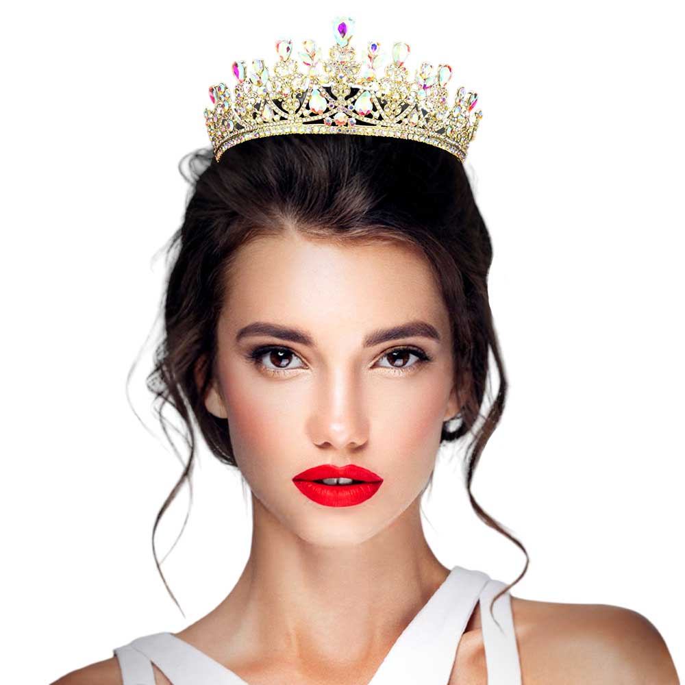 Teardrop Stone Accented Princess Tiara