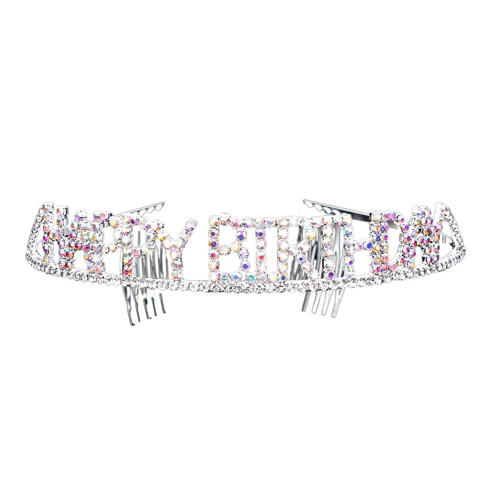 Happy Birthday Rhinestone Pave Party Tiara