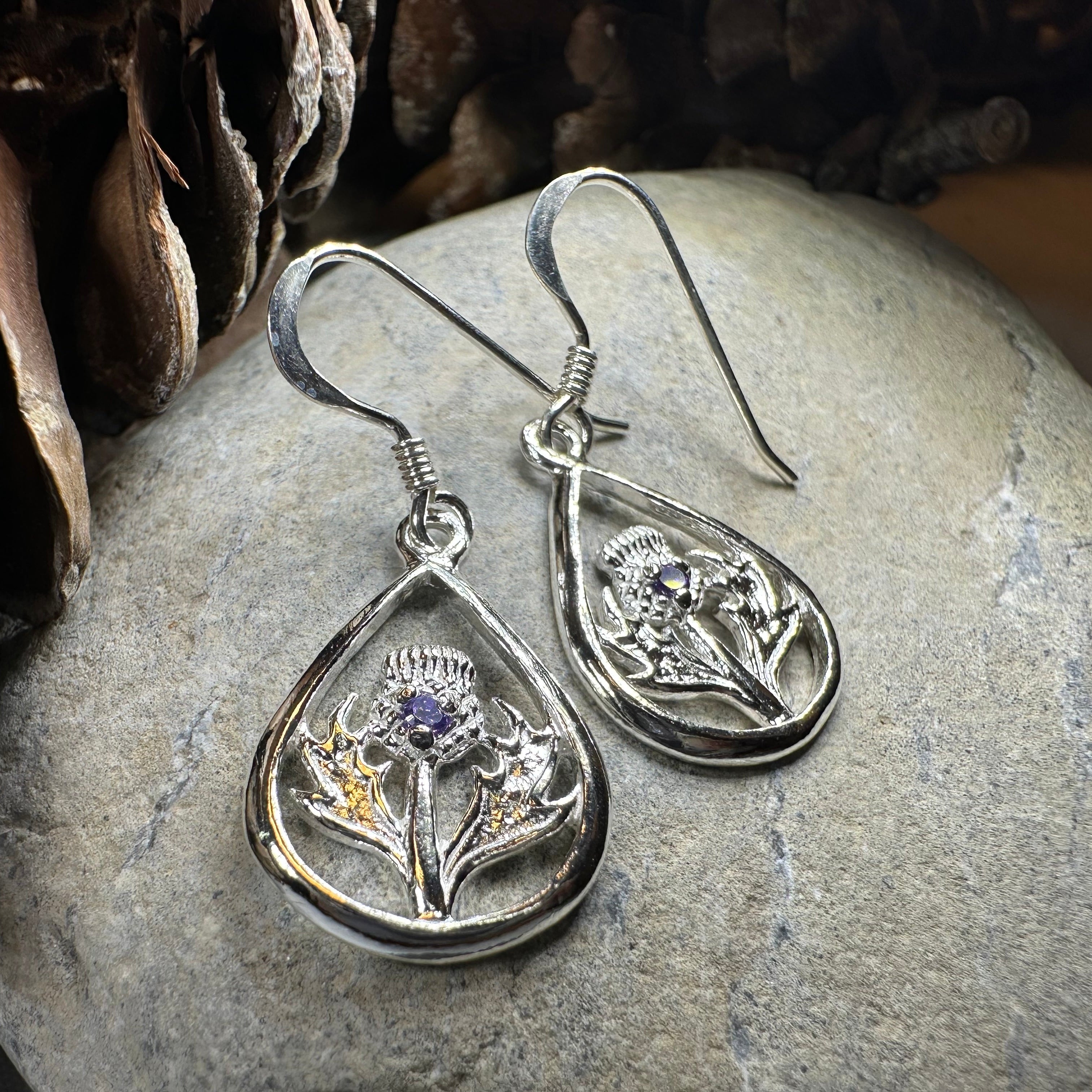 Realistic Thistle Earrings