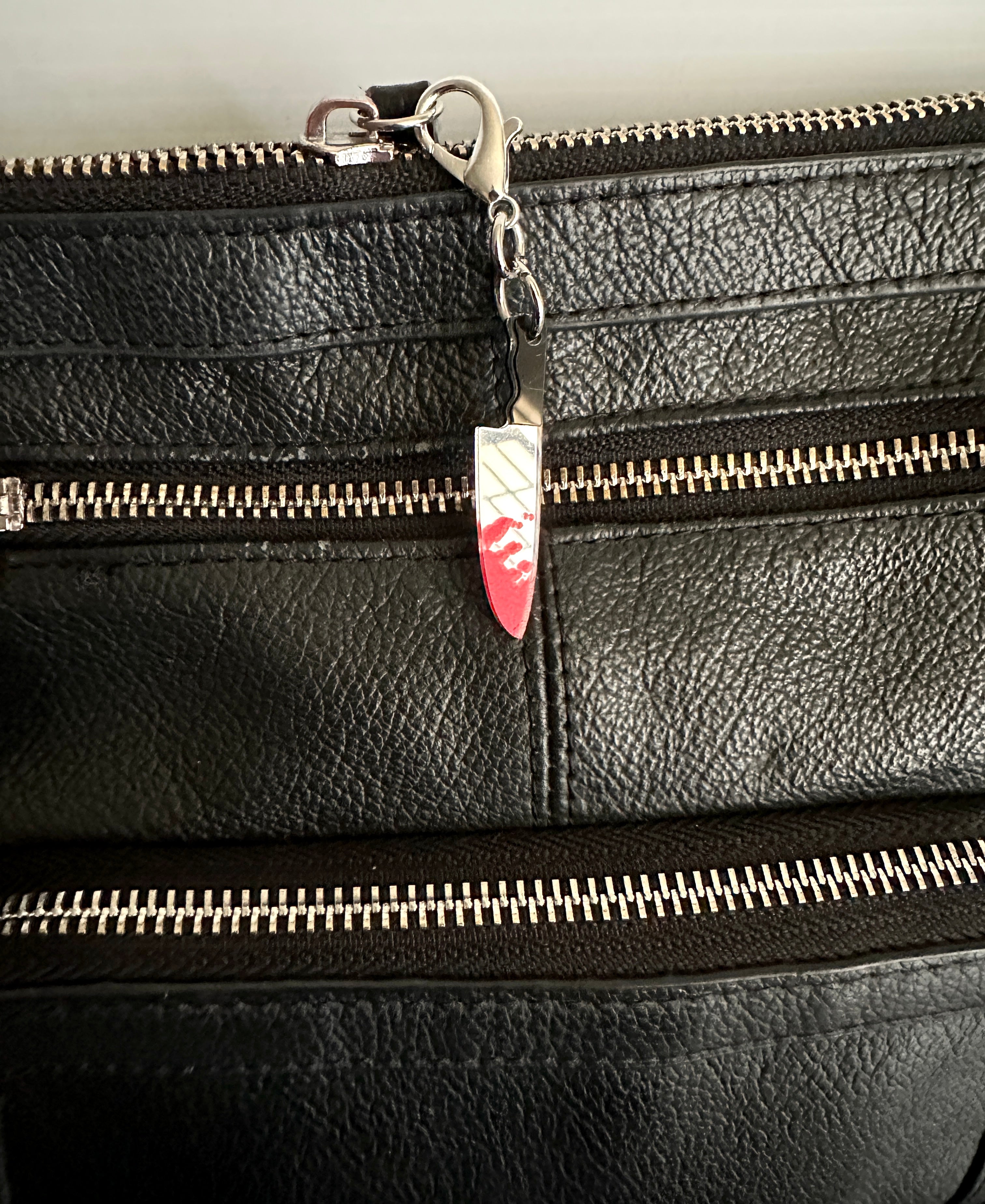 Horror Lover Bloody Knife Zipper Pull Bag Charm Keychain