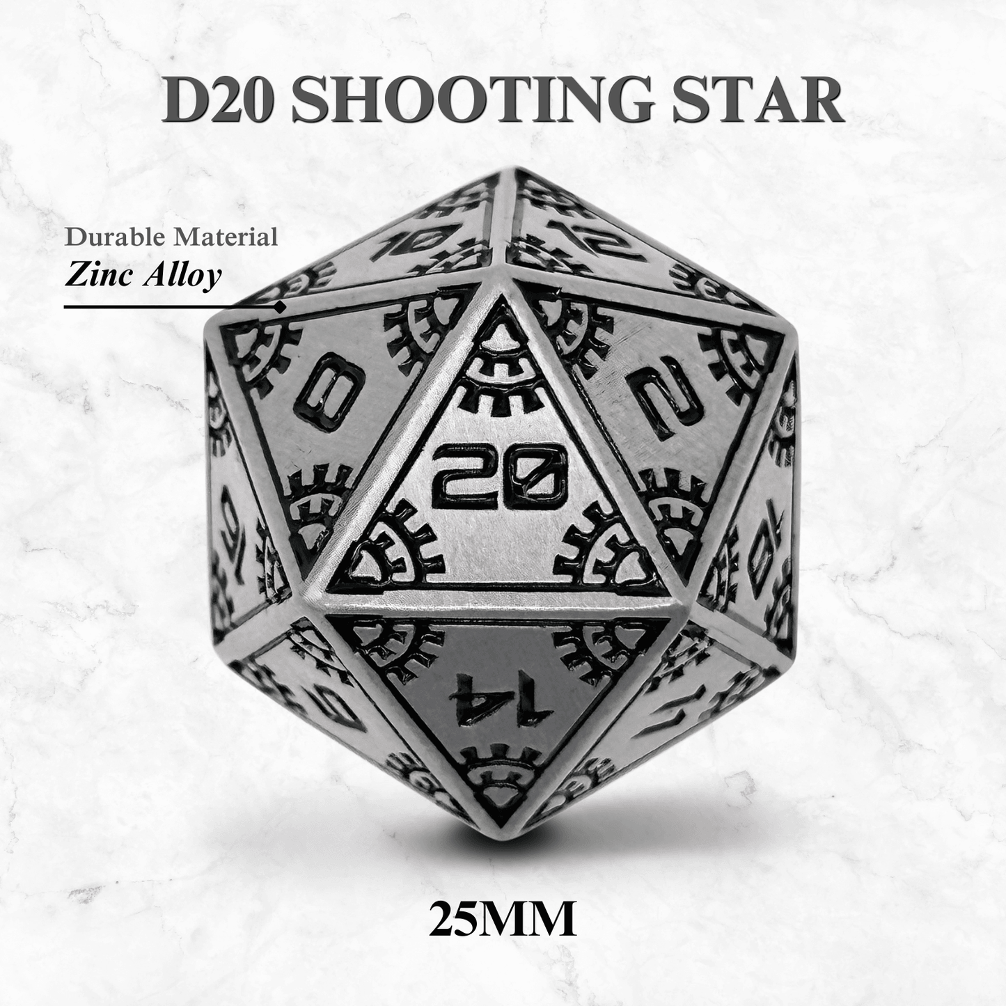 Space Dice Meteor Runestones™ - 25mm D20 - Shooting Star - 