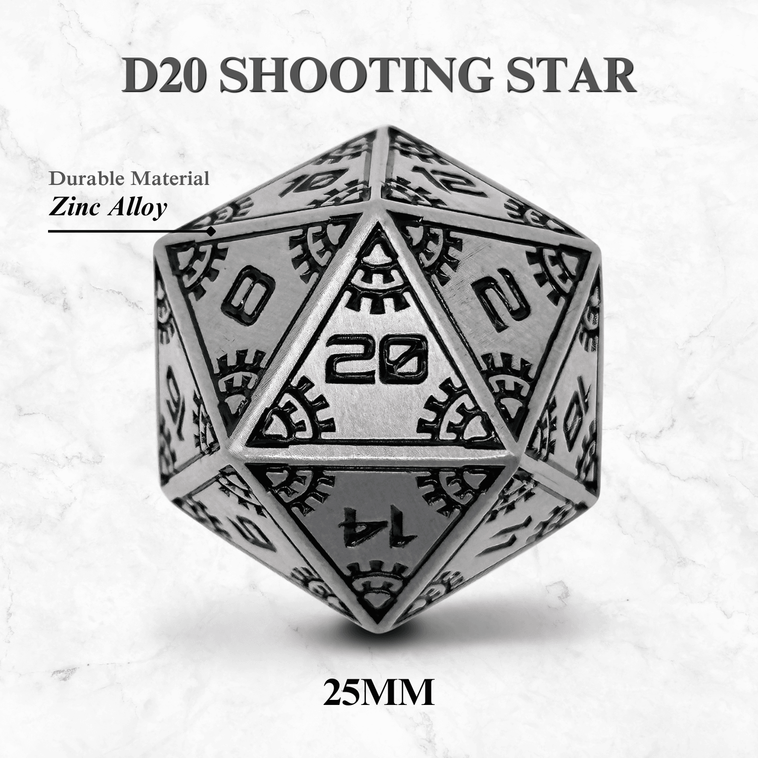 Space Dice Meteor Runestones™ - 25mm D20 - Shooting Star - 