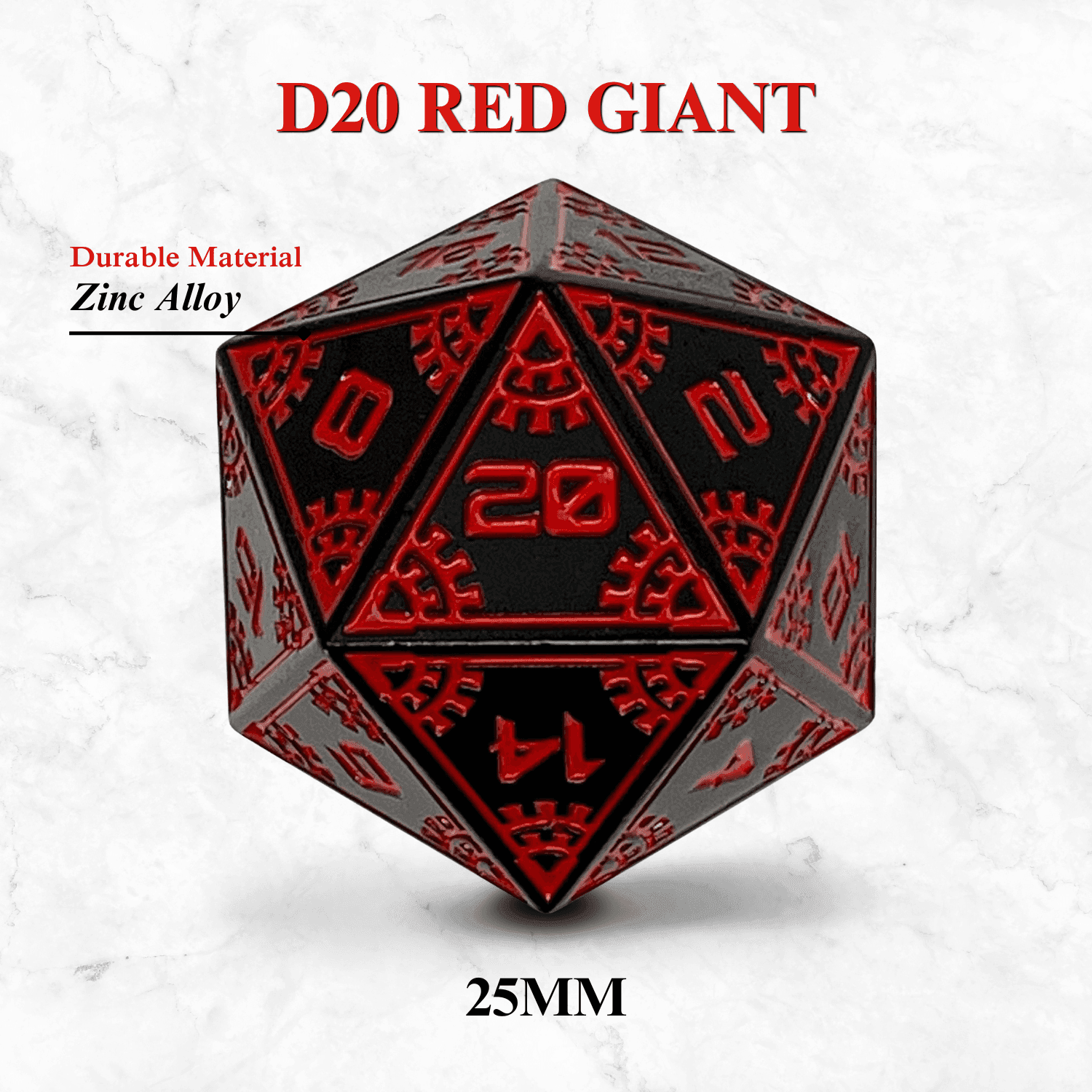 Space Dice Meteor Runestones™ - 25mm D20 - Red Giant - 