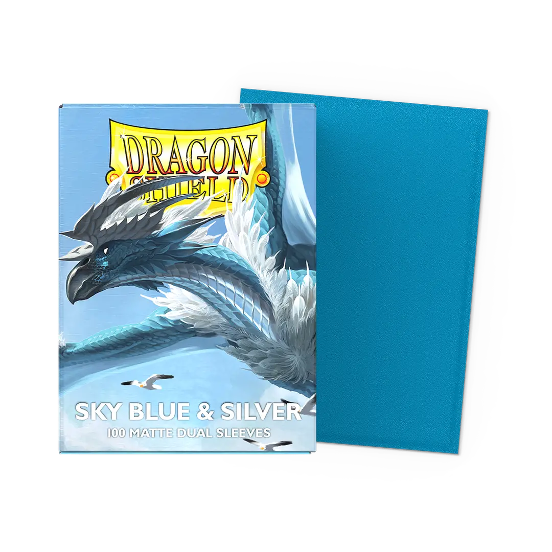 Dragon Shield: Sky Blue & Silver - Matte Dual Sleeves